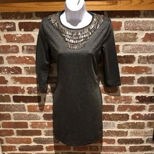 Armani Exchange metallic collar gray dress size S
